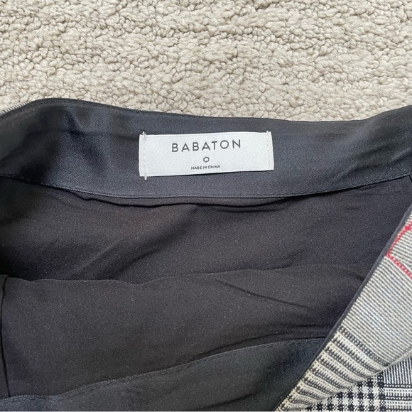 Babaton Hopper Plaid/Houndstooth High Rise A-Line Mini Skirt Gray Women's Size 0 - Picture 9 of 10